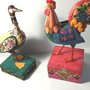 Jim shore goose and rooster lot of two